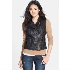New Halogen Genuine Leather Vest Jacket